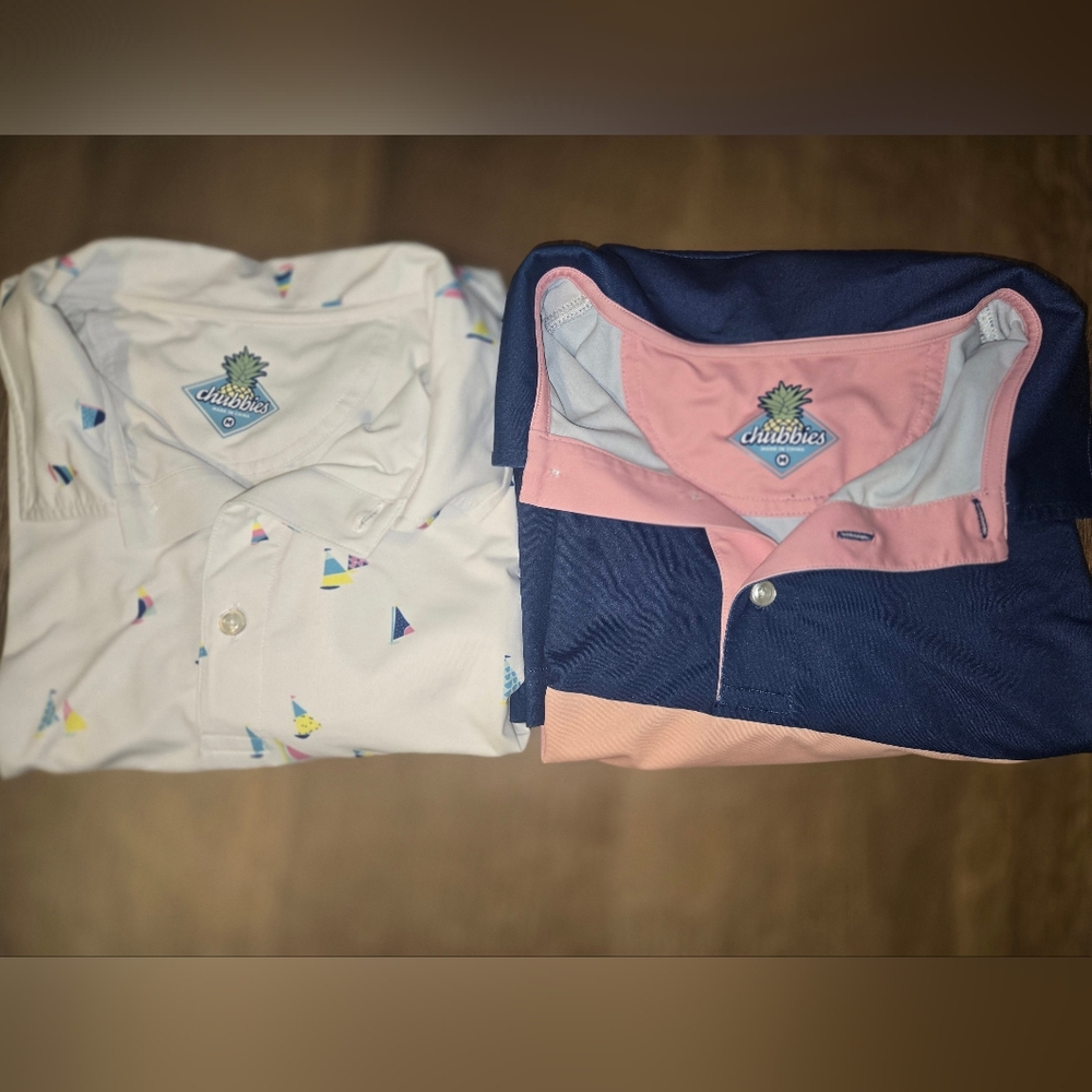 Mens Chubbies Golf Shirts Lot Size Medium Perfert For Golfing And Casual Comfort